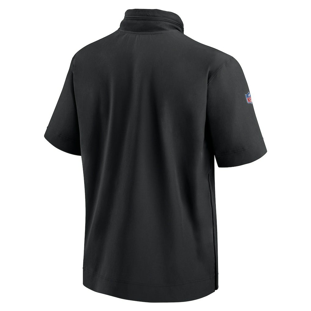 Nike Minnesota Vikings 2024 Sideline Coach Short Sleeve Half-Zip Hoodie Jacket Black
