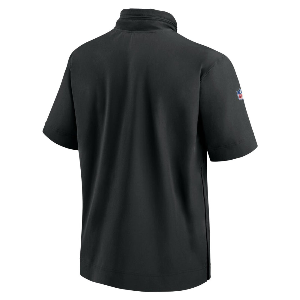 Nike New York Jets 2024 Sideline Coach Short Sleeve Half-Zip Hoodie Jacket Black