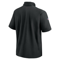 Nike New York Jets 2024 Sideline Coach Short Sleeve Half-Zip Hoodie Jacket Black