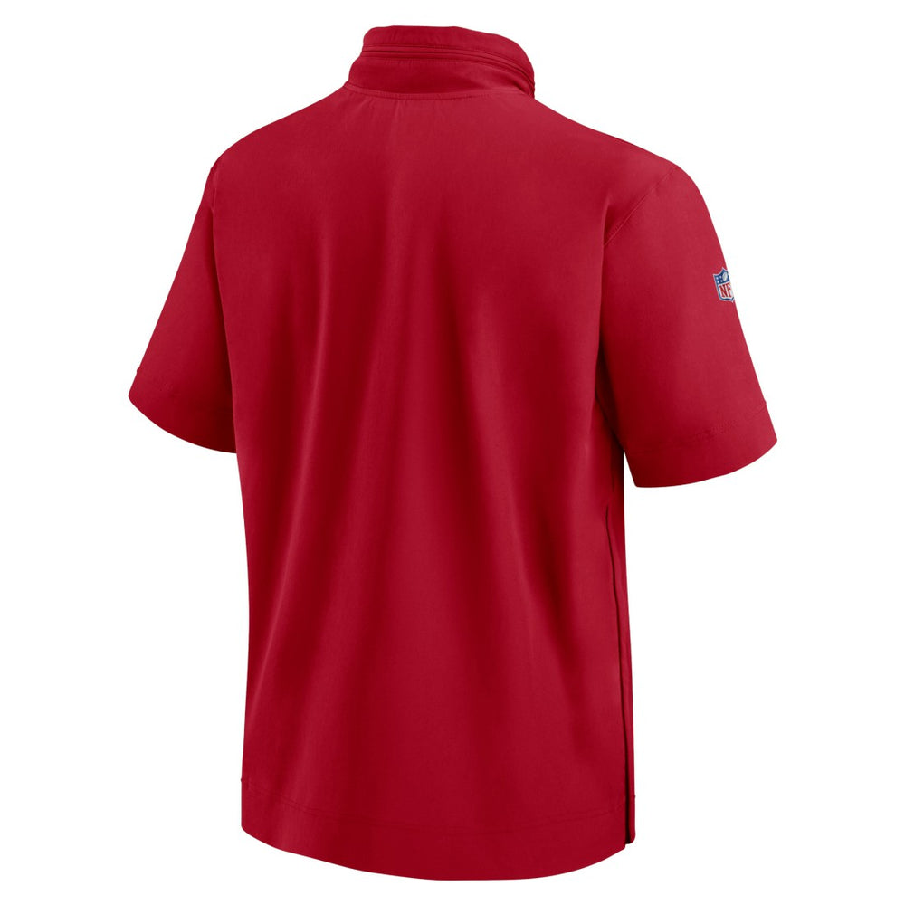 Nike Tampa Bay Buccaneers 2024 Sideline Coach Short Sleeve Half-Zip Hoodie Jacket Red