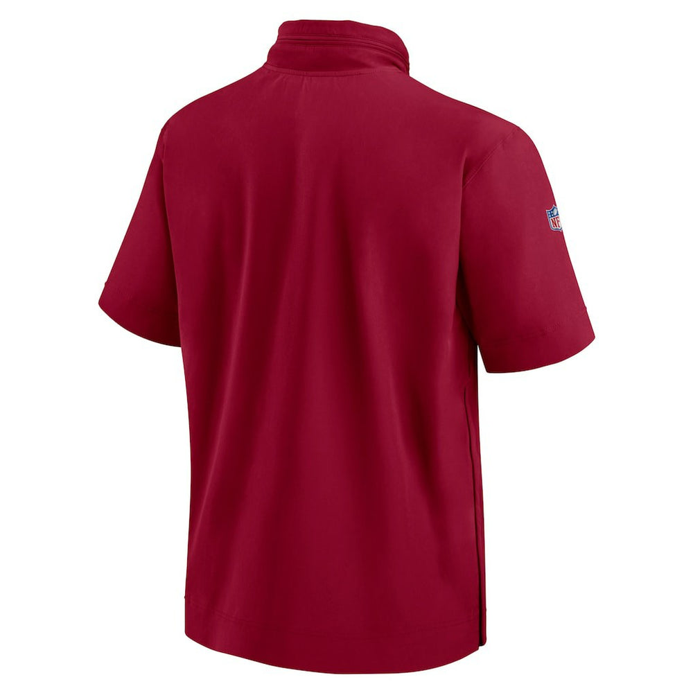 Nike Washington Commanders 2024 Sideline Coach Short Sleeve Half-Zip Hoodie Jacket Burgundy