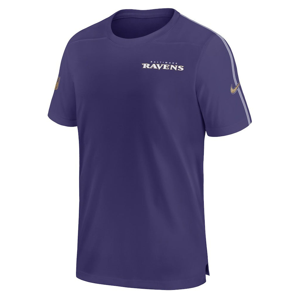 Nike Baltimore Ravens 2024 Sideline Coach UV Performance T-Shirt Purple