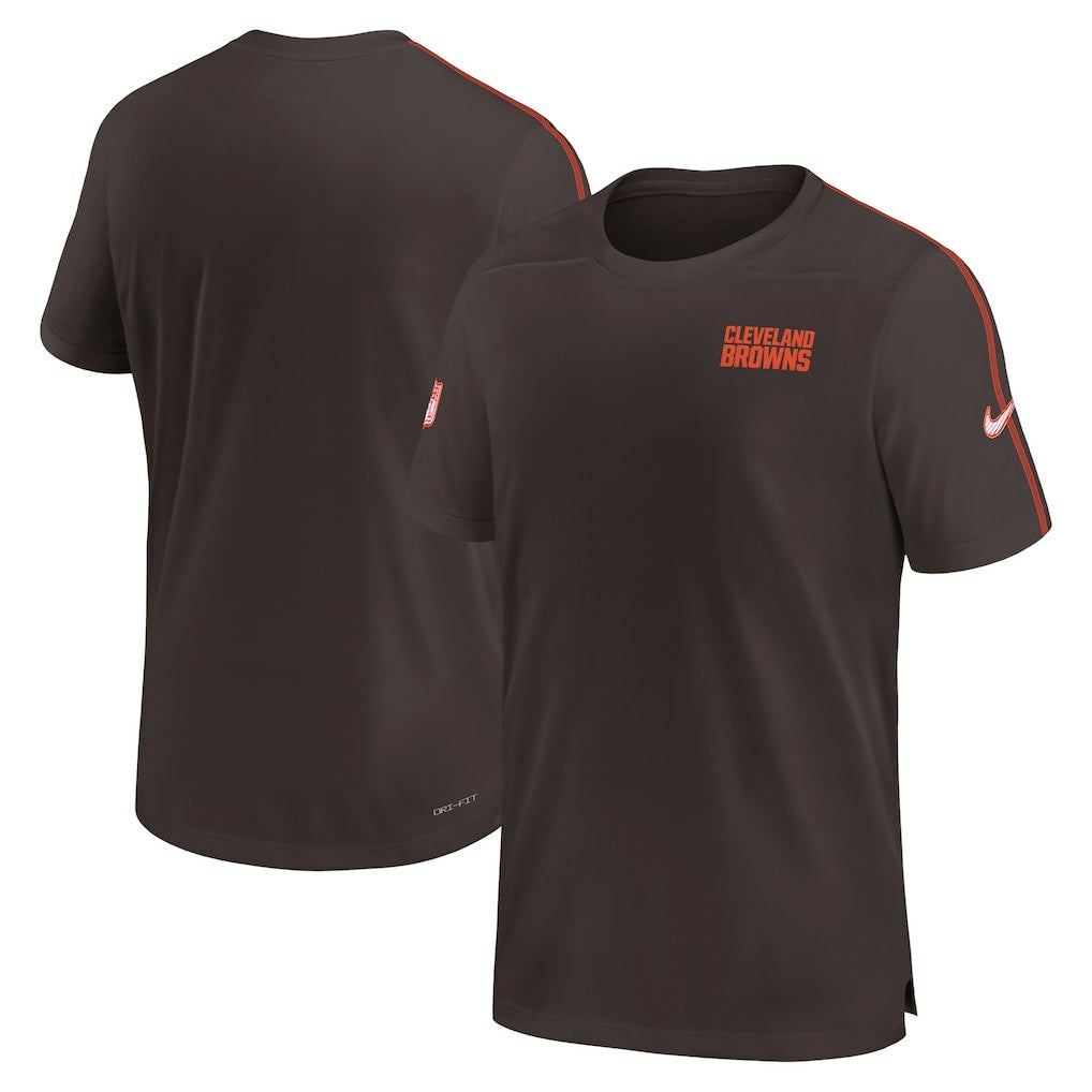 Nike Cleveland Browns 2024 Sideline Coach UV Performance T-Shirt Brown