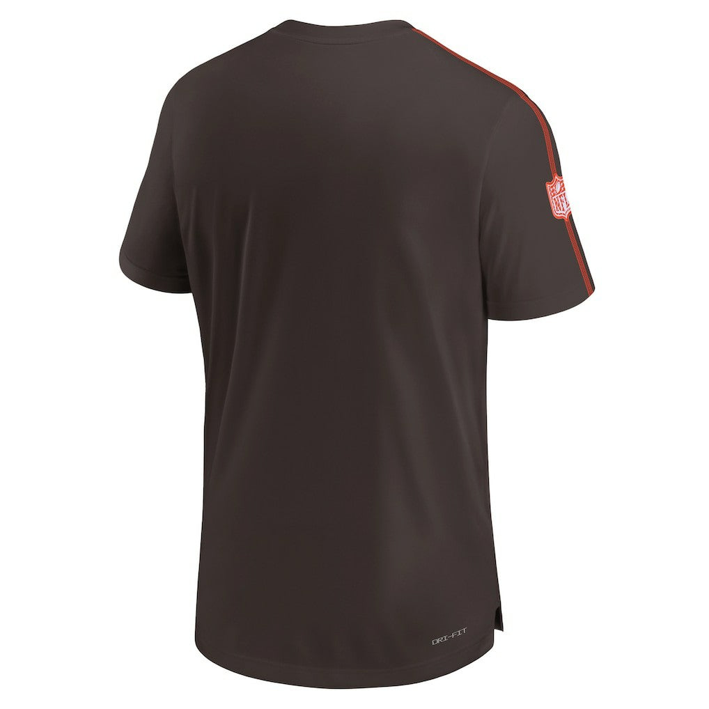 Nike Cleveland Browns 2024 Sideline Coach UV Performance T-Shirt Brown