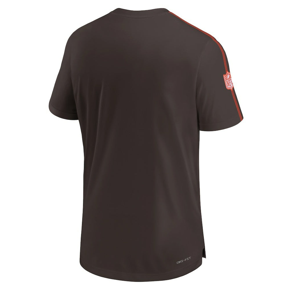 Nike Cleveland Browns 2024 Sideline Coach UV Performance T-Shirt Brown