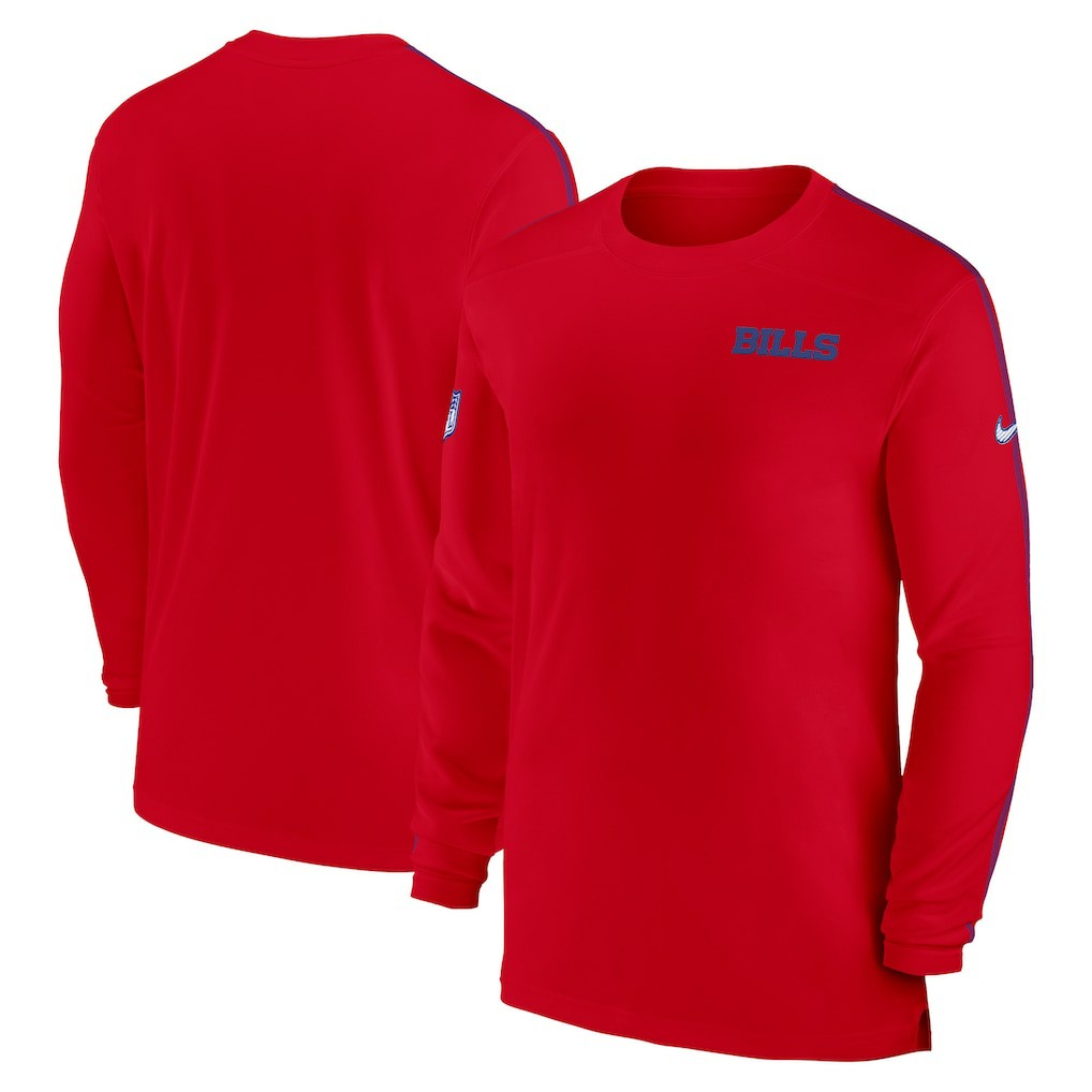 Nike Buffalo Bills Sideline Coach UV Performance Long Sleeve T-Shirt Red