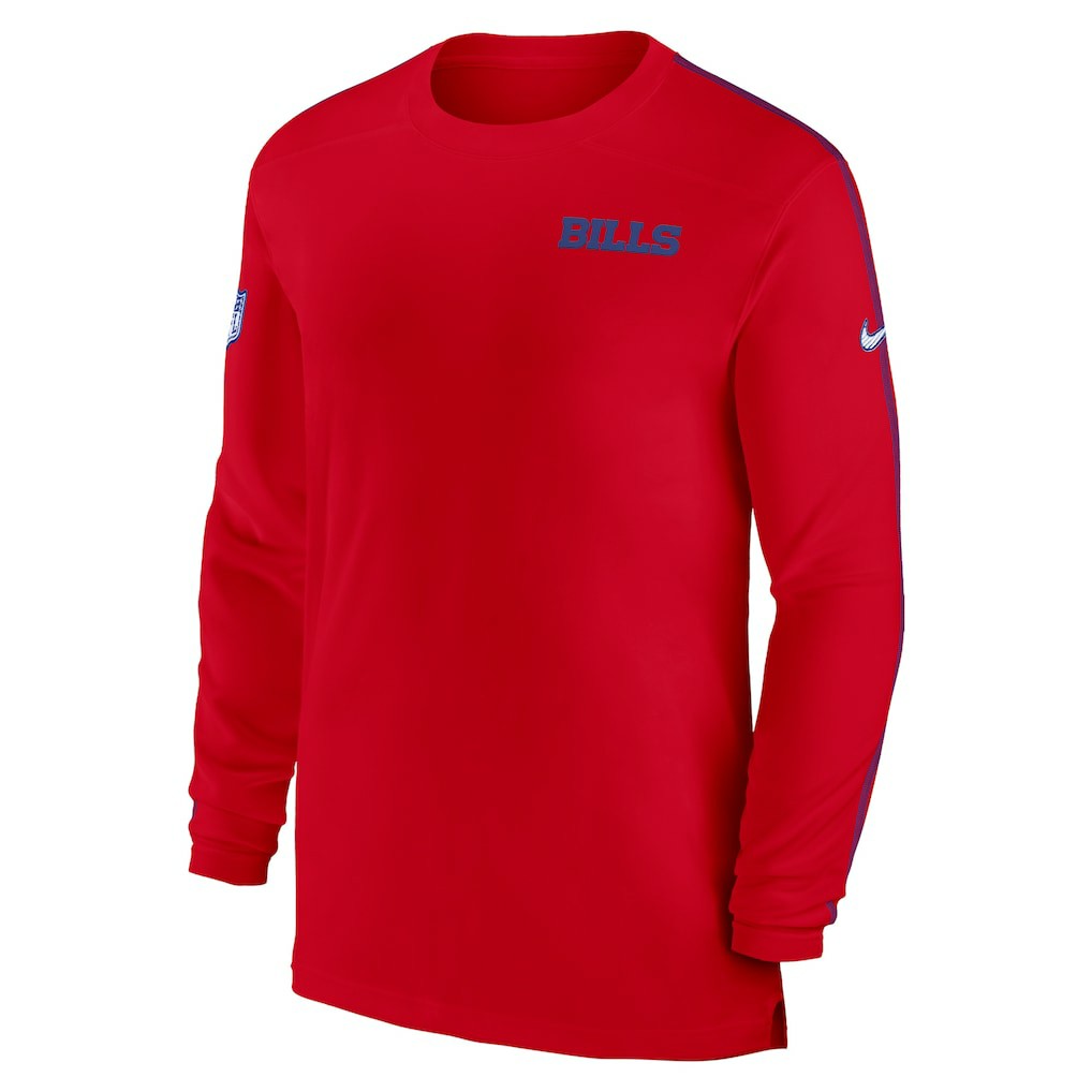Nike Buffalo Bills Sideline Coach UV Performance Long Sleeve T-Shirt Red