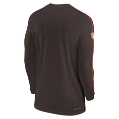 Nike Cleveland Browns Sideline Coach UV Performance Long Sleeve T-Shirt Brown