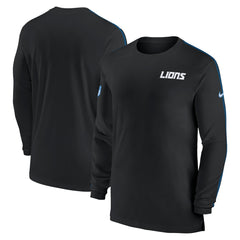 Nike Detroit Lions Sideline Coach UV Performance Long Sleeve T-Shirt Black