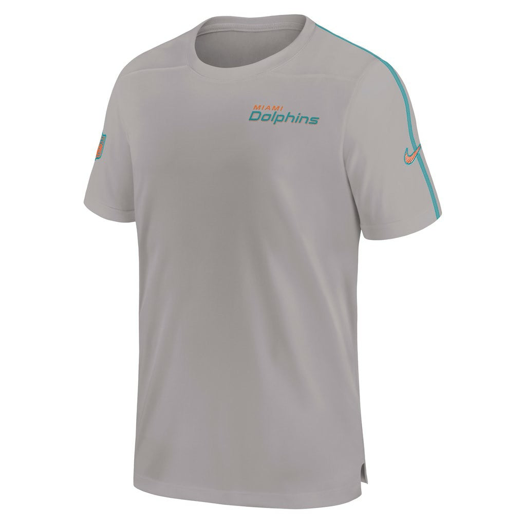 Nike Miami Dolphins 2024 Sideline Coach UV Performance T-Shirt Gray