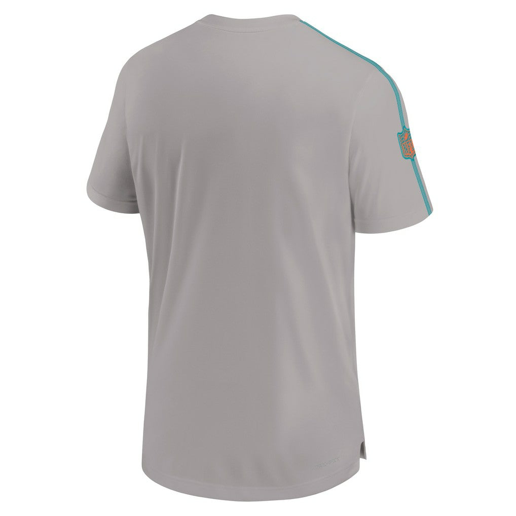 Nike Miami Dolphins 2024 Sideline Coach UV Performance T-Shirt Gray