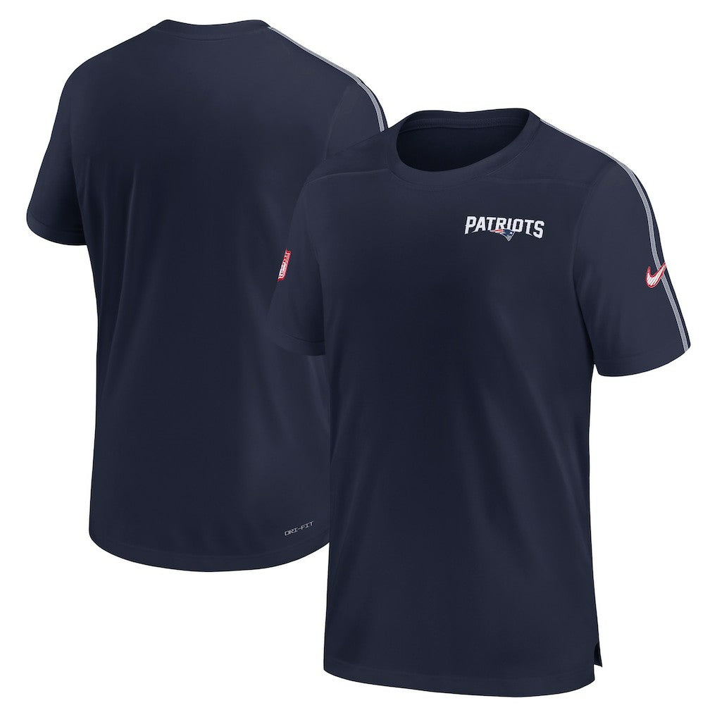 Nike New England Patriots 2024 Sideline Coach UV Performance T-Shirt Navy