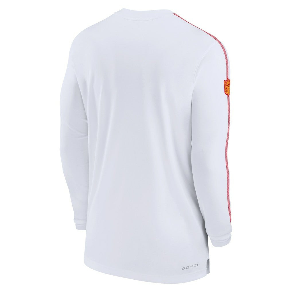 Nike Kansas City Chiefs Sideline Coach UV Performance Long Sleeve T-Shirt White