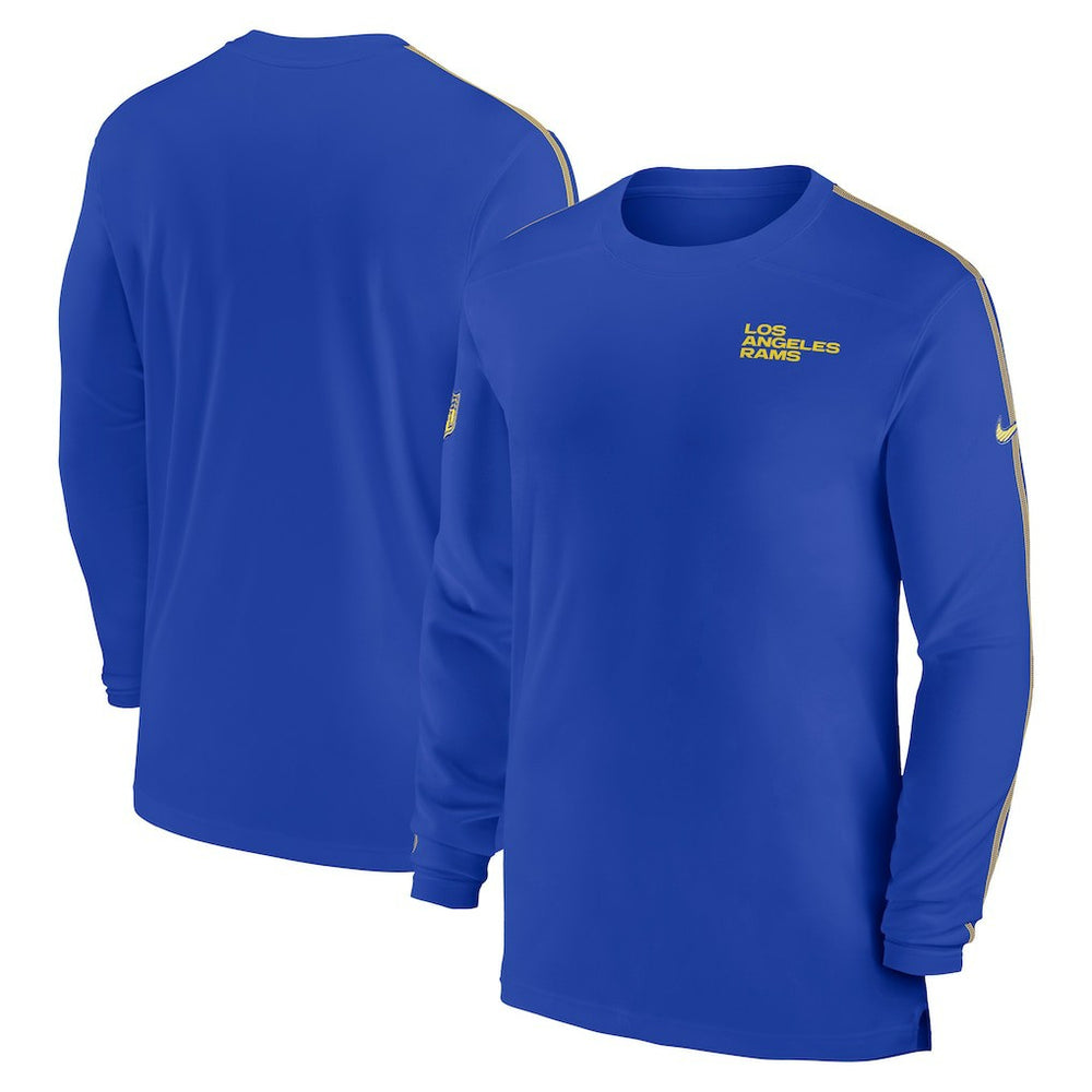 Nike Los Angeles Rams Sideline Coach UV Performance Long Sleeve T-Shirt Royal