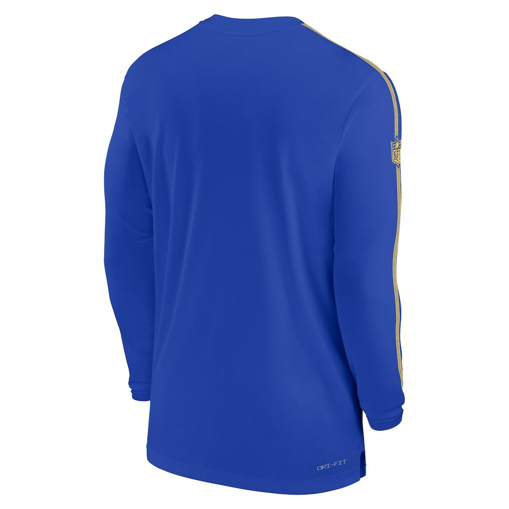 Nike Los Angeles Rams Sideline Coach UV Performance Long Sleeve T-Shirt Royal