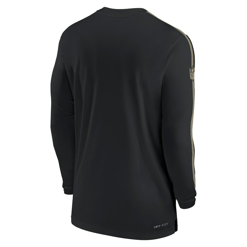 Nike New Orleans Saints Sideline Coach UV Performance Long Sleeve T-Shirt Black