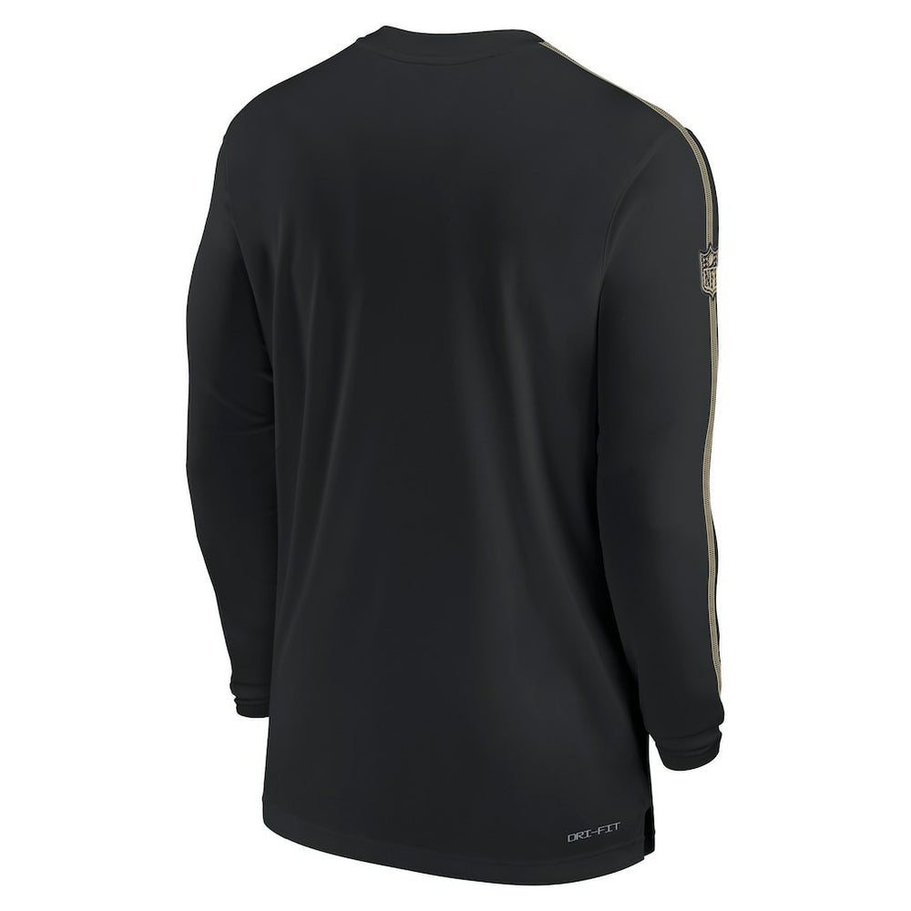 Nike New Orleans Saints Sideline Coach UV Performance Long Sleeve T-Shirt Black