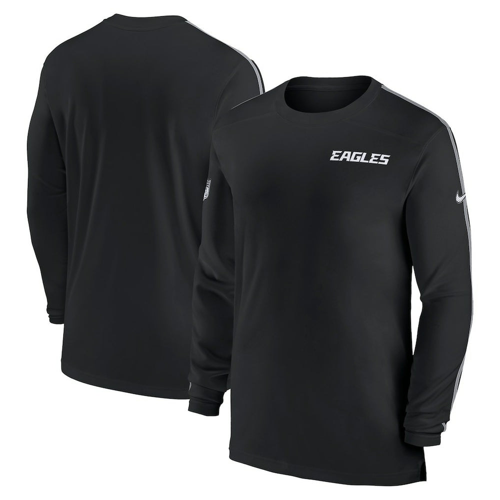 Nike Philadelphia Eagles Sideline Coach UV Performance Long Sleeve T-Shirt Black