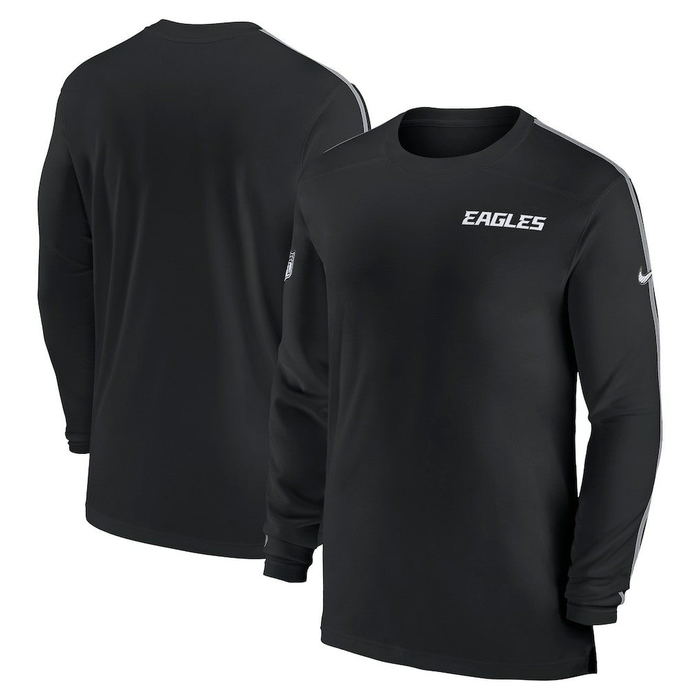 Nike Philadelphia Eagles Sideline Coach UV Performance Long Sleeve T-Shirt Black