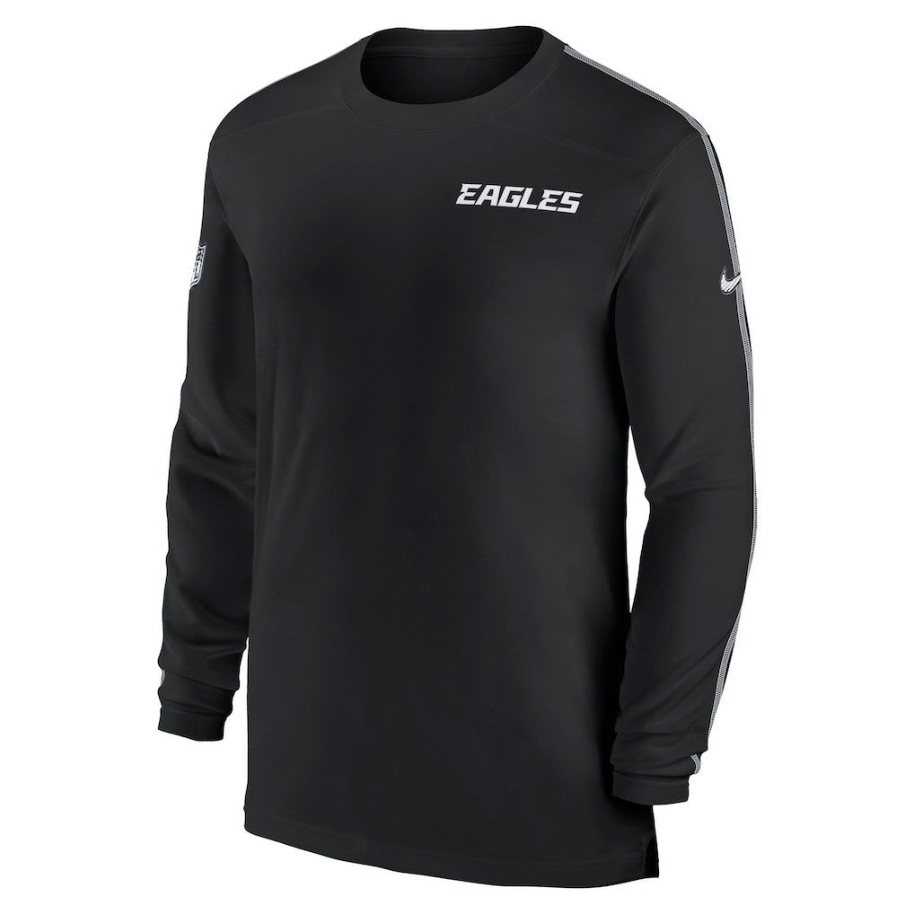 Nike Philadelphia Eagles Sideline Coach UV Performance Long Sleeve T-Shirt Black