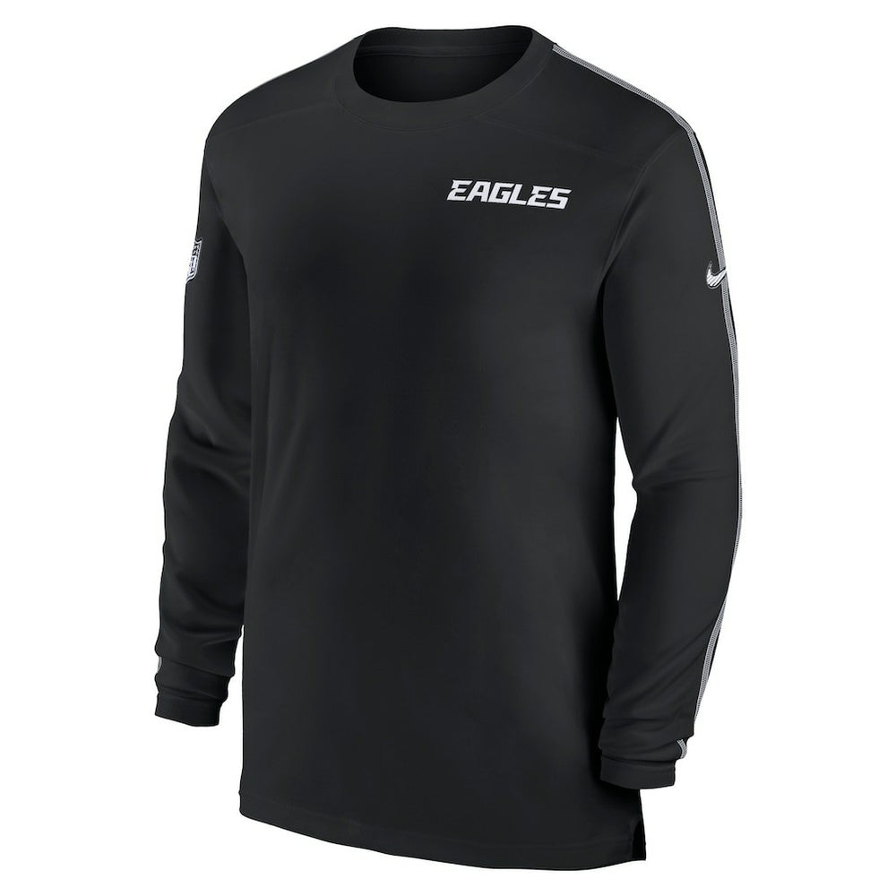 Nike Philadelphia Eagles Sideline Coach UV Performance Long Sleeve T-Shirt Black