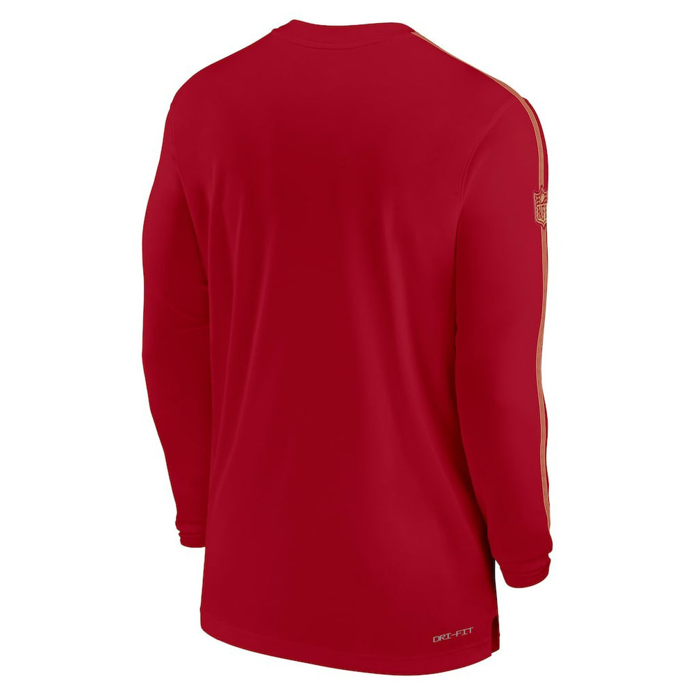 Nike San Francisco 49ers Sideline Coach UV Performance Long Sleeve T-Shirt Scarlet