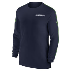 Nike Seattle Seahawks Sideline Coach UV Performance Long Sleeve T-Shirt College Navy