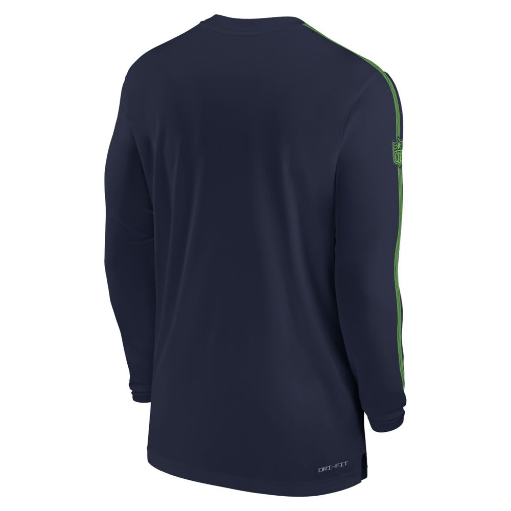 Nike Seattle Seahawks Sideline Coach UV Performance Long Sleeve T-Shirt College Navy
