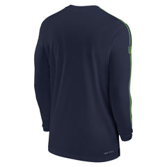 Nike Seattle Seahawks Sideline Coach UV Performance Long Sleeve T-Shirt College Navy