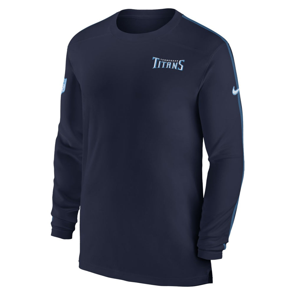 Nike Tennessee Titans Sideline Coach UV Performance Long Sleeve T-Shirt Navy