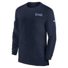Nike Tennessee Titans Sideline Coach UV Performance Long Sleeve T-Shirt Navy