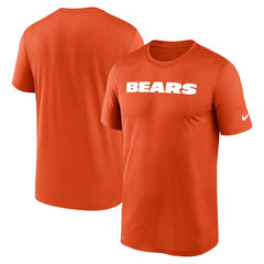 Nike Chicago Bears Primetime Legend Wordmark Performance T-Shirt Orange