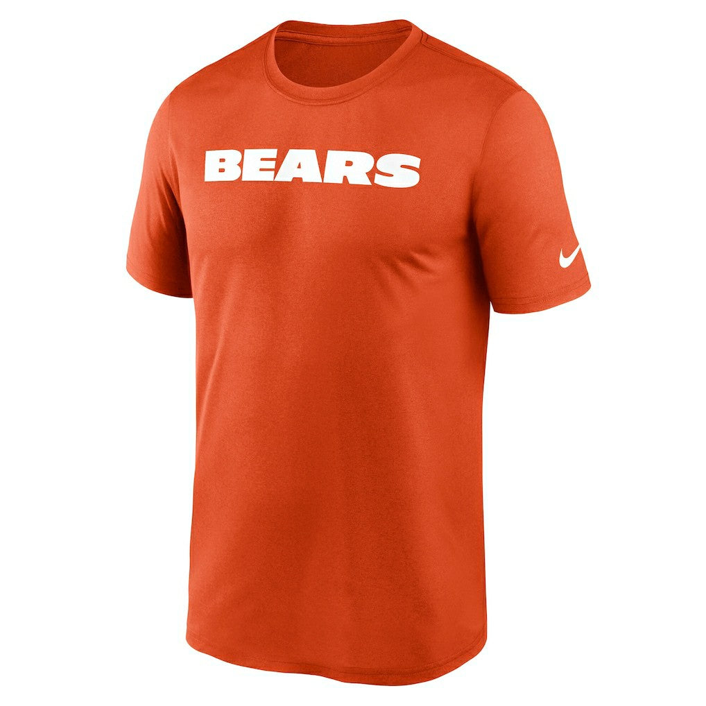 Nike Chicago Bears Primetime Legend Wordmark Performance T-Shirt Orange
