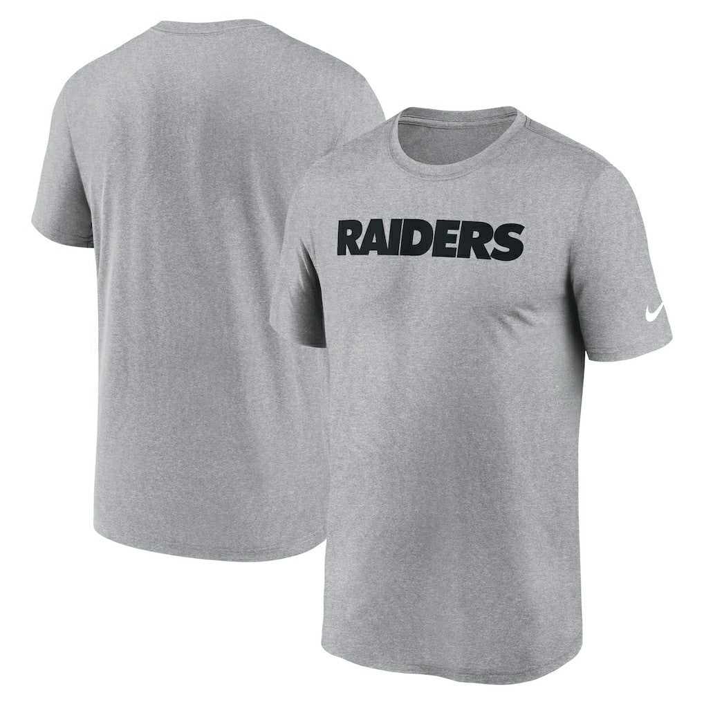 Nike Las Vegas Raiders Primetime Legend Wordmark Performance T-Shirt Heather Gray