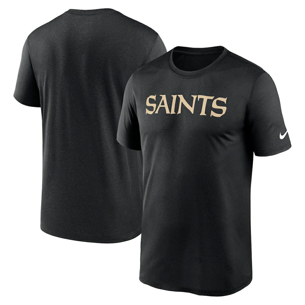 Nike New Orleans Saints Primetime Legend Wordmark Performance T-Shirt Black