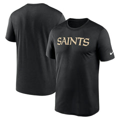 Nike New Orleans Saints Primetime Legend Wordmark Performance T-Shirt Black