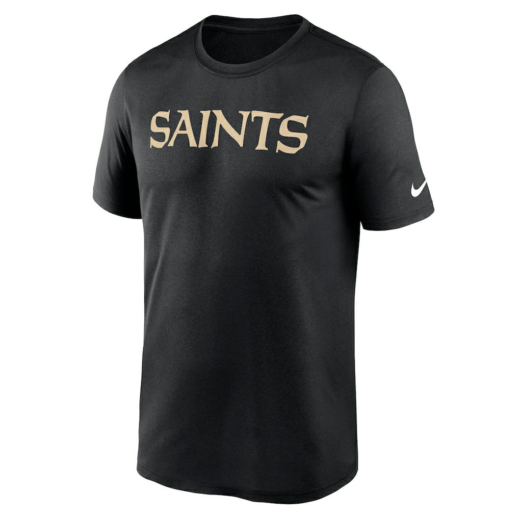 Nike New Orleans Saints Primetime Legend Wordmark Performance T-Shirt Black