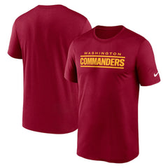 Nike Washington Commanders Primetime Legend Wordmark Performance T-Shirt Burgundy