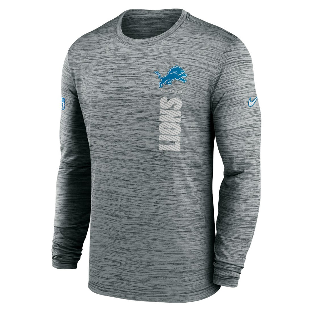 Nike Detroit Lions Sideline Velocity Dri-FIT Long Sleeve T-Shirt Gray