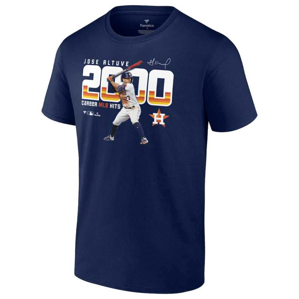 Jose Altuve Houston Astros Fanatics 2,000 Career Hits T-Shirt - Navy - Fanatics Online