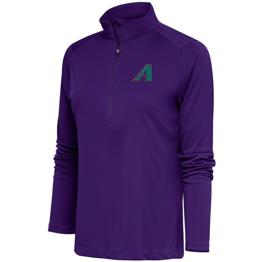 Arizona Diamondbacks Antigua Women's Cooperstown Tribute Half-Zip Pullover Top - Purple - MLB Lifestyle