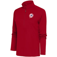 New York Yankees Antigua Women's Cooperstown Tribute Half-Zip Pullover Top - Red - MLB Lifestyle