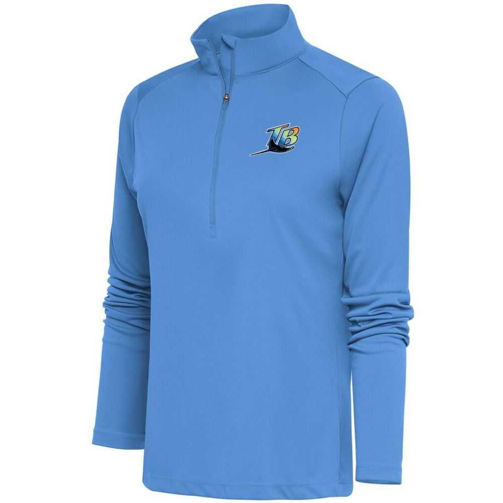 Tampa Bay Rays Antigua Women's Cooperstown Tribute Half-Zip Pullover Top - Powder Blue - MLB Online