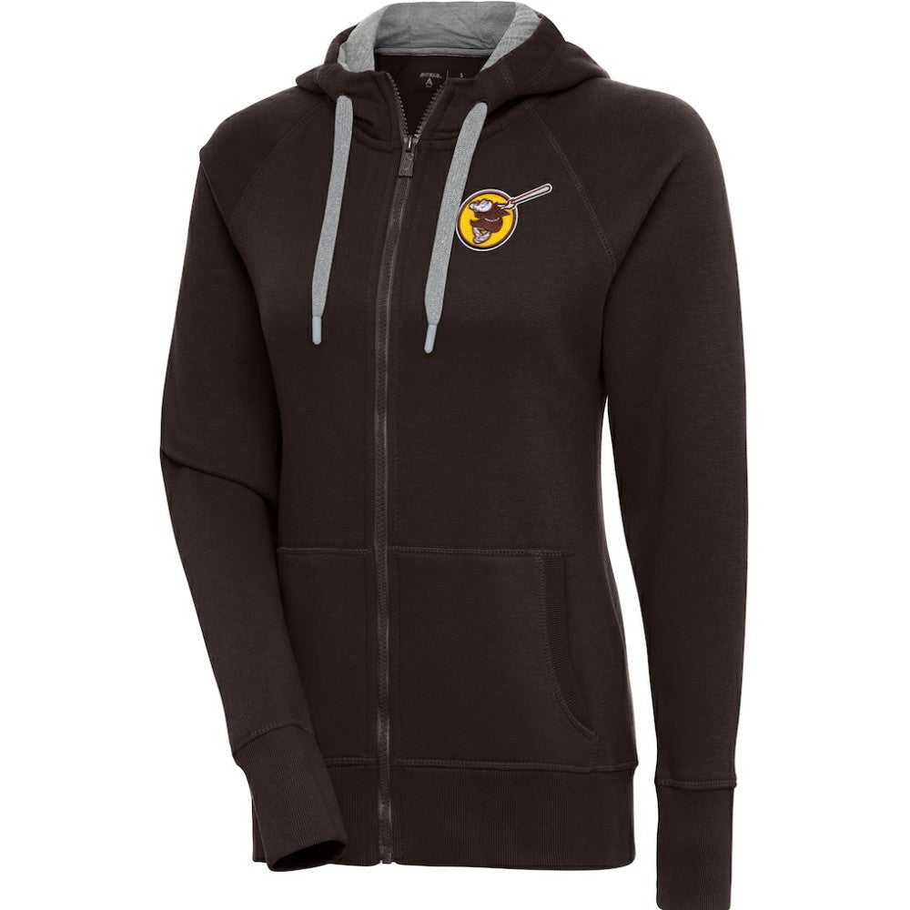 San Diego Padres Antigua Women's Cooperstown Victory Full-Zip Hoodie - Brown - MLB Discount