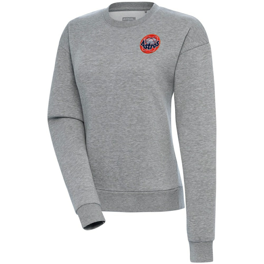 Houston Astros Antigua Women's Cooperstown Victory Crewneck Pullover Sweatshirt - Heather Gray - MLB Discount