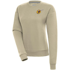 San Diego Padres Antigua Women's Cooperstown Victory Crewneck Pullover Sweatshirt - Khaki - MLB Discount
