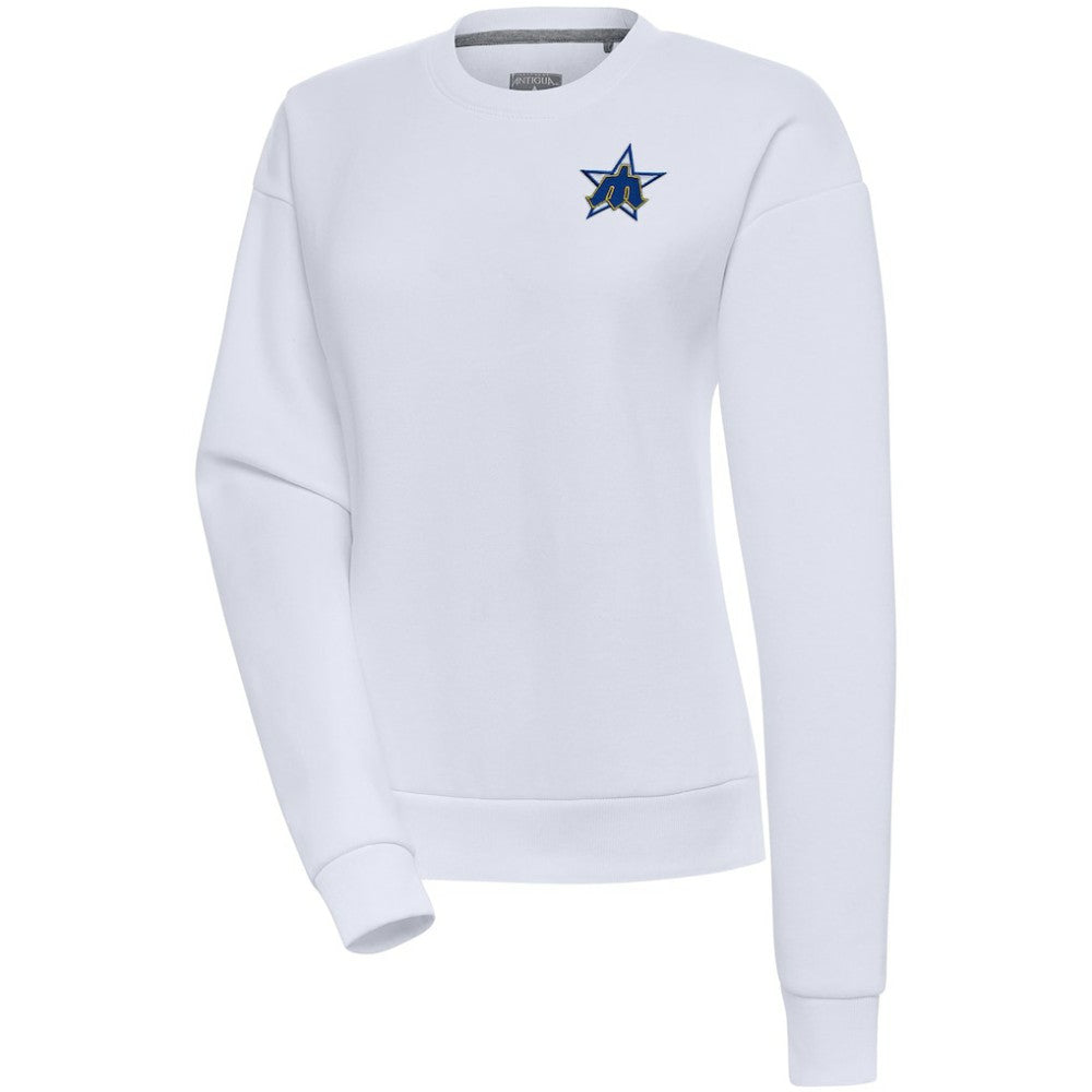 Seattle Mariners Antigua Women's Cooperstown Victory Crewneck Pullover Sweatshirt - White - MLB Online