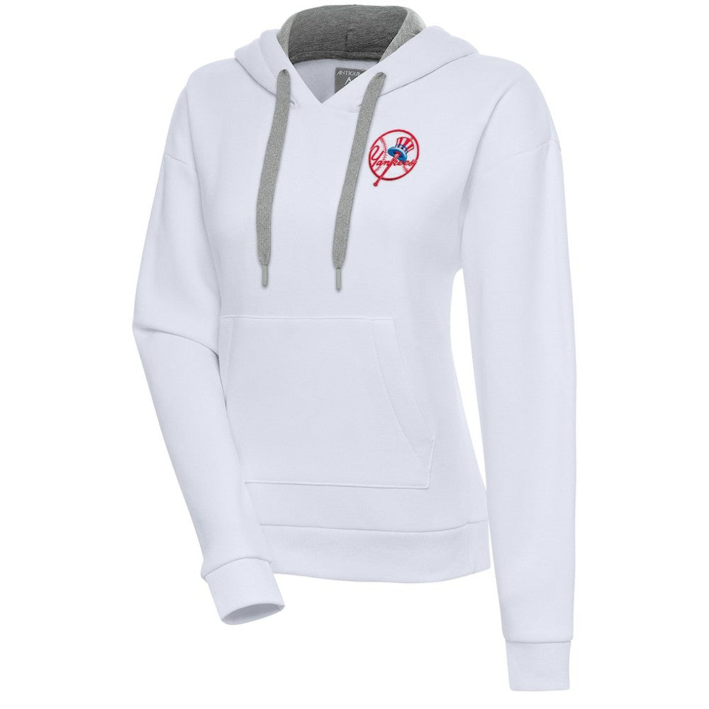New York Yankees Antigua Women's Cooperstown Victory Pullover Hoodie - White - MLB on Sale