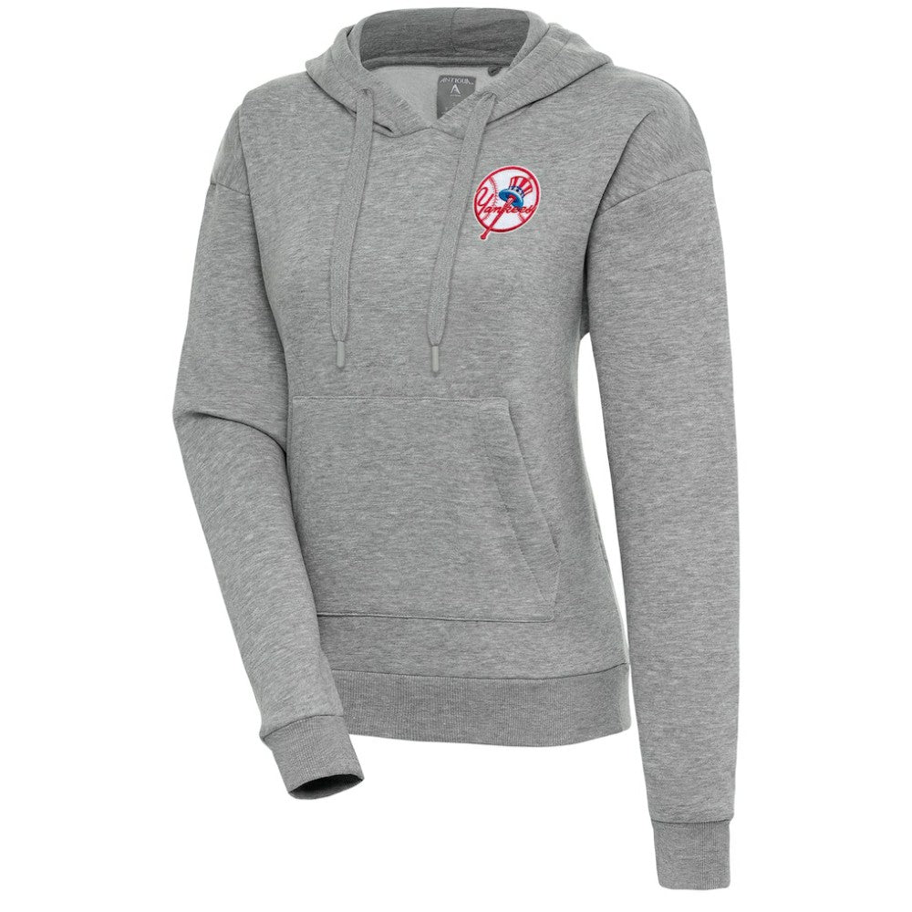 New York Yankees Antigua Women's Cooperstown Victory Pullover Hoodie - Heather Gray - MLB Online