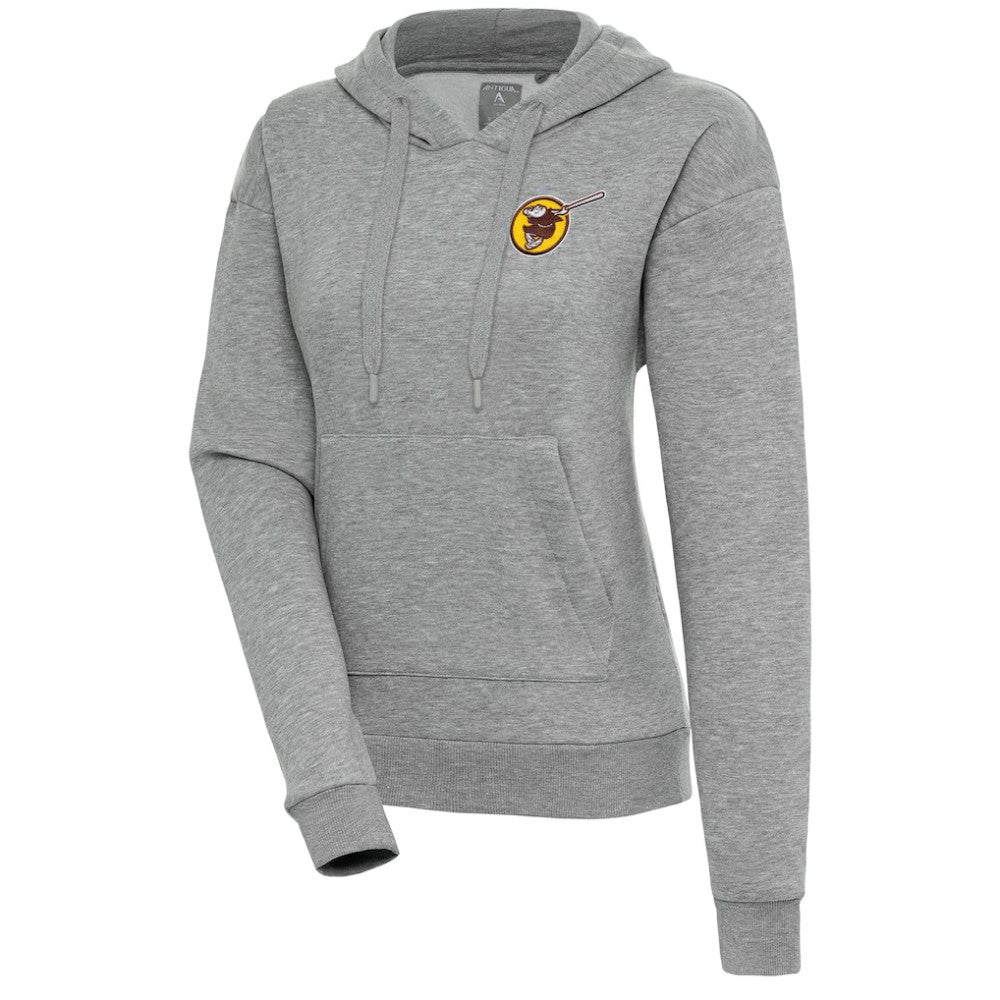 San Diego Padres Antigua Women's Cooperstown Victory Pullover Hoodie - Heather Gray - MLB Discount